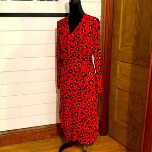 Cabi M Wrap Dress Siren Red Leopard Animal Print
long sleeve midi style 5771